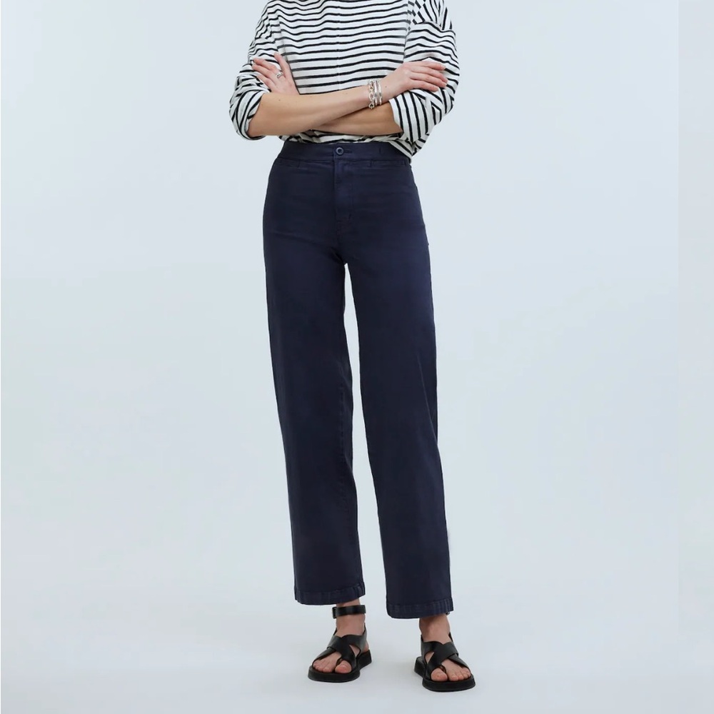 Madewell Petite Emmett Wide-Leg Crop Pant: Welt Pocket Edition